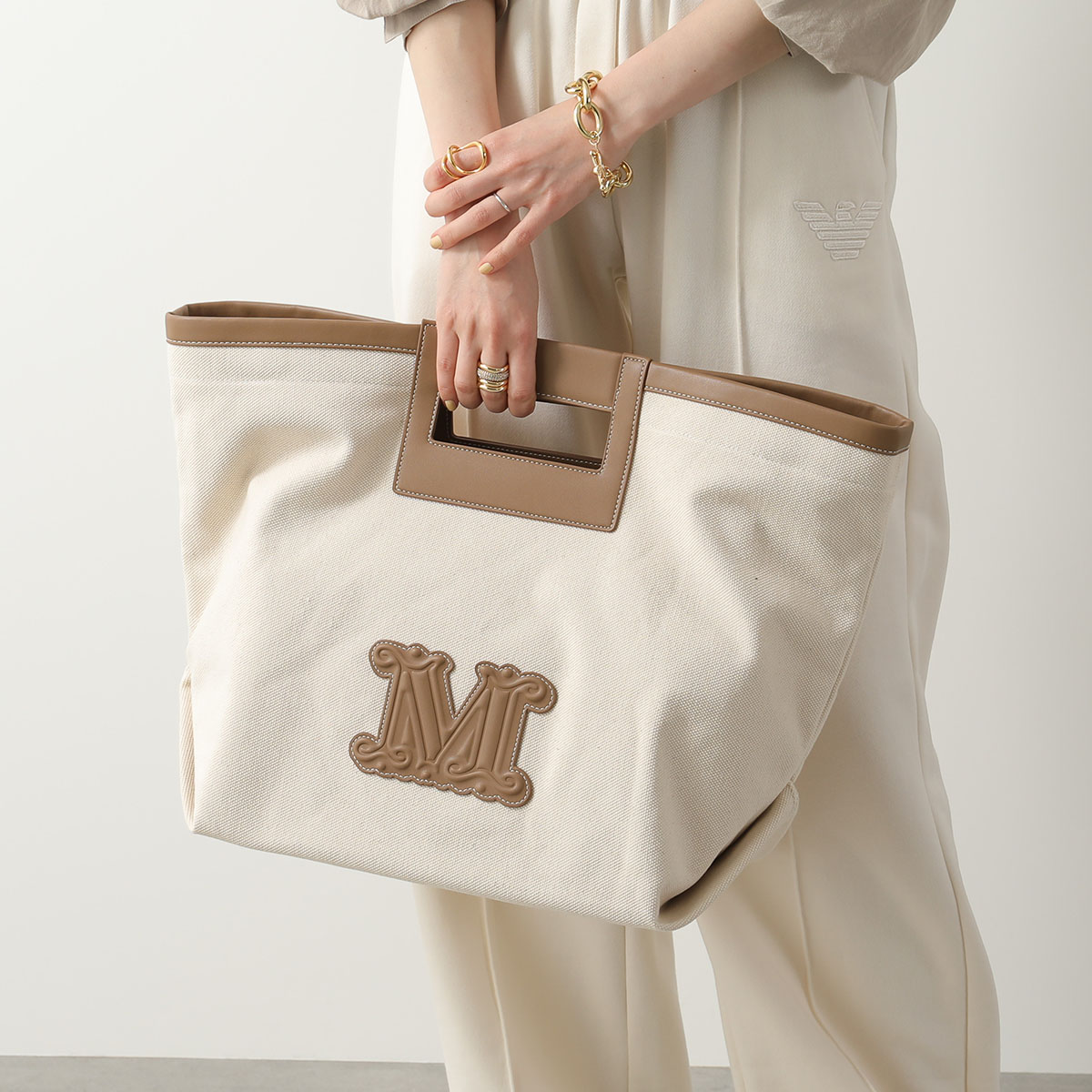 MAX MARA BEACHWEAR マックスマーラ ビーチウェア トートバッグ ECRU