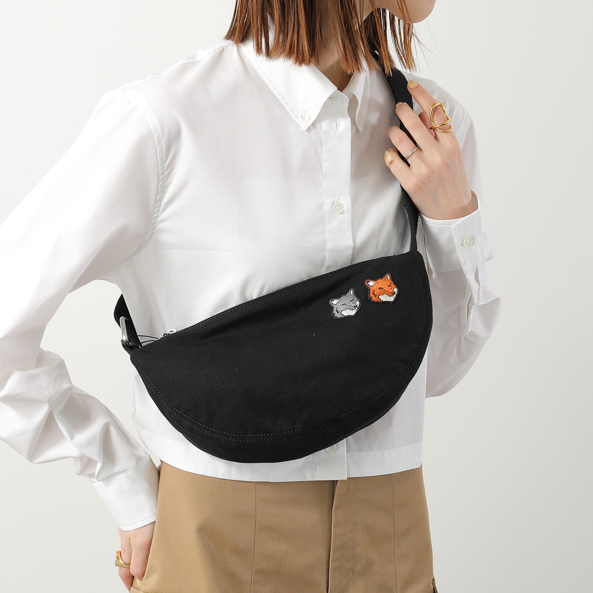 美品 メゾンキツネ MAISON KITSUNE 2way ボディバッグ MAISON KITSUNE（メゾン キツネ） ボディバッグ MM05162WQ1001 メンズ