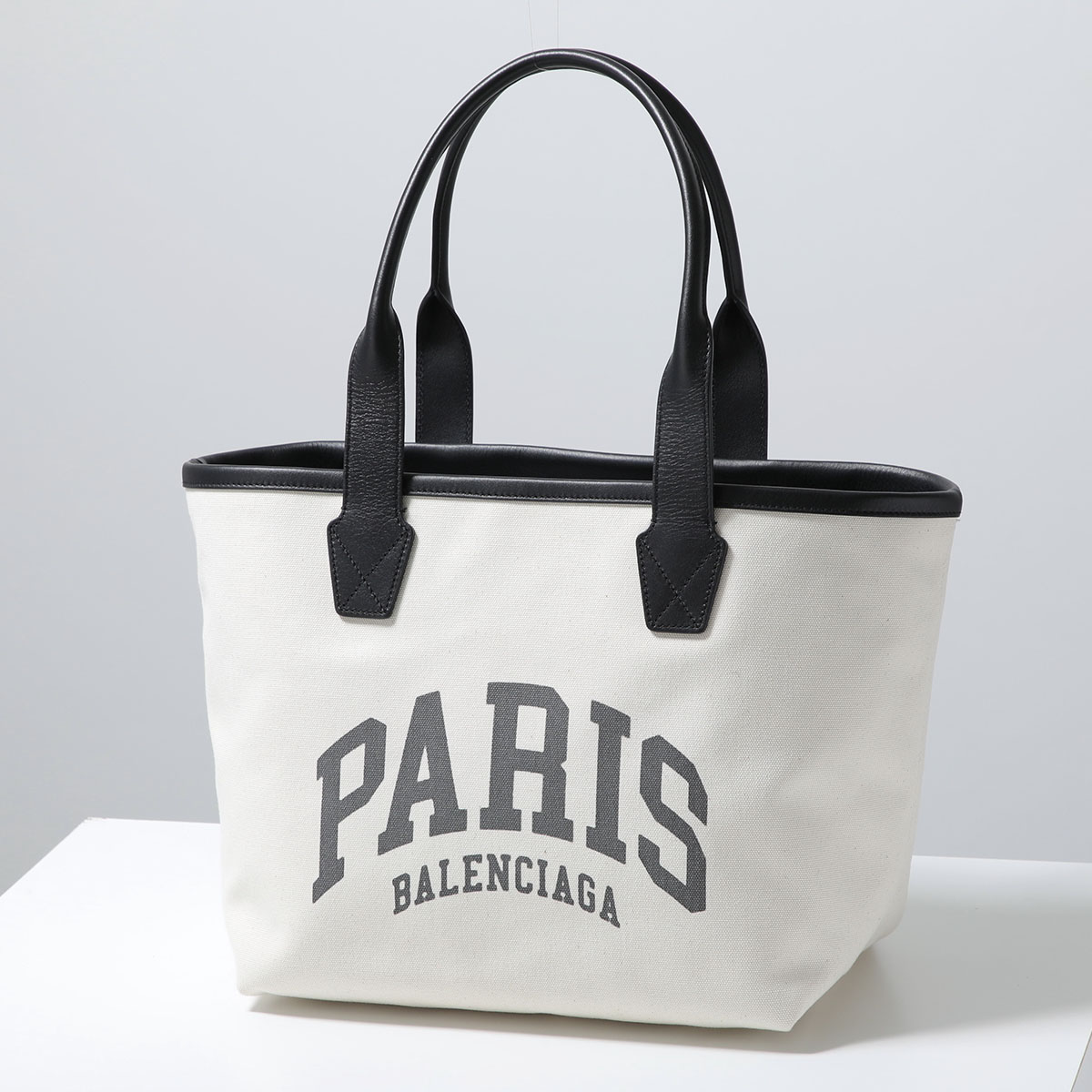 BALENCIAGA バレンシアガ トートバッグ PARIS CANVAS SMALL TOTE BAG 692068 2106M メンズ ロゴ レザー キャンバス 鞄 9911の画像