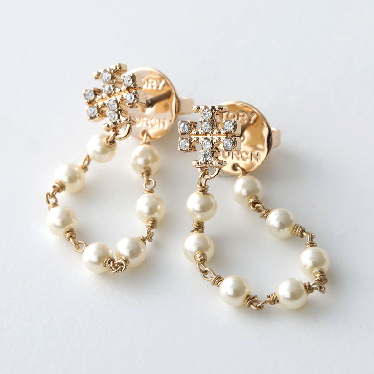 TORY BURCH（トリーバーチ） ムーンダンス パール＆チェーン ピアス
