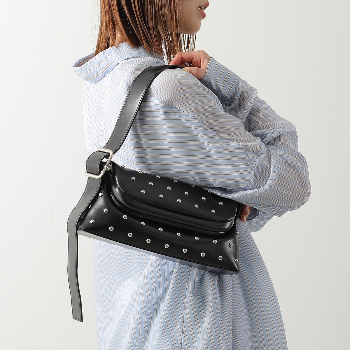 おもち　レディース　BLK S OSOI オソイ ショルダーバッグ FOLDER BROT STUD レディース