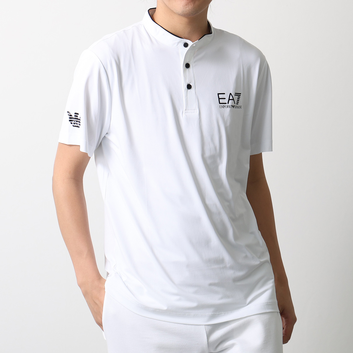 EA7 EMPORIO ARMANI エアセッテ エンポリオアルマーニ Tシャツ 8NPT21 PJEMZ メンズ 半袖 カットソー ヘンリーネック VENTUS7 カラー2色の画像