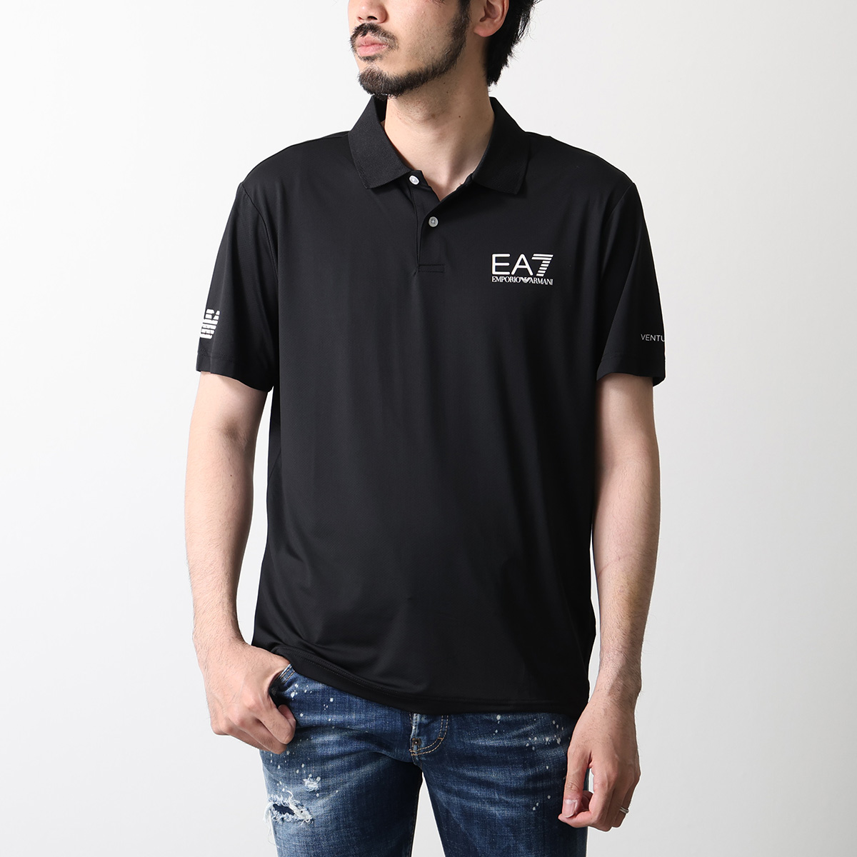 EA7 EMPORIO ARMANI エアセッテ エンポリオアルマーニ ポロシャツ 8NPF23 PJEMZ メンズ VENTUS7 半袖 ストレッチ ロゴ カラー3色の画像