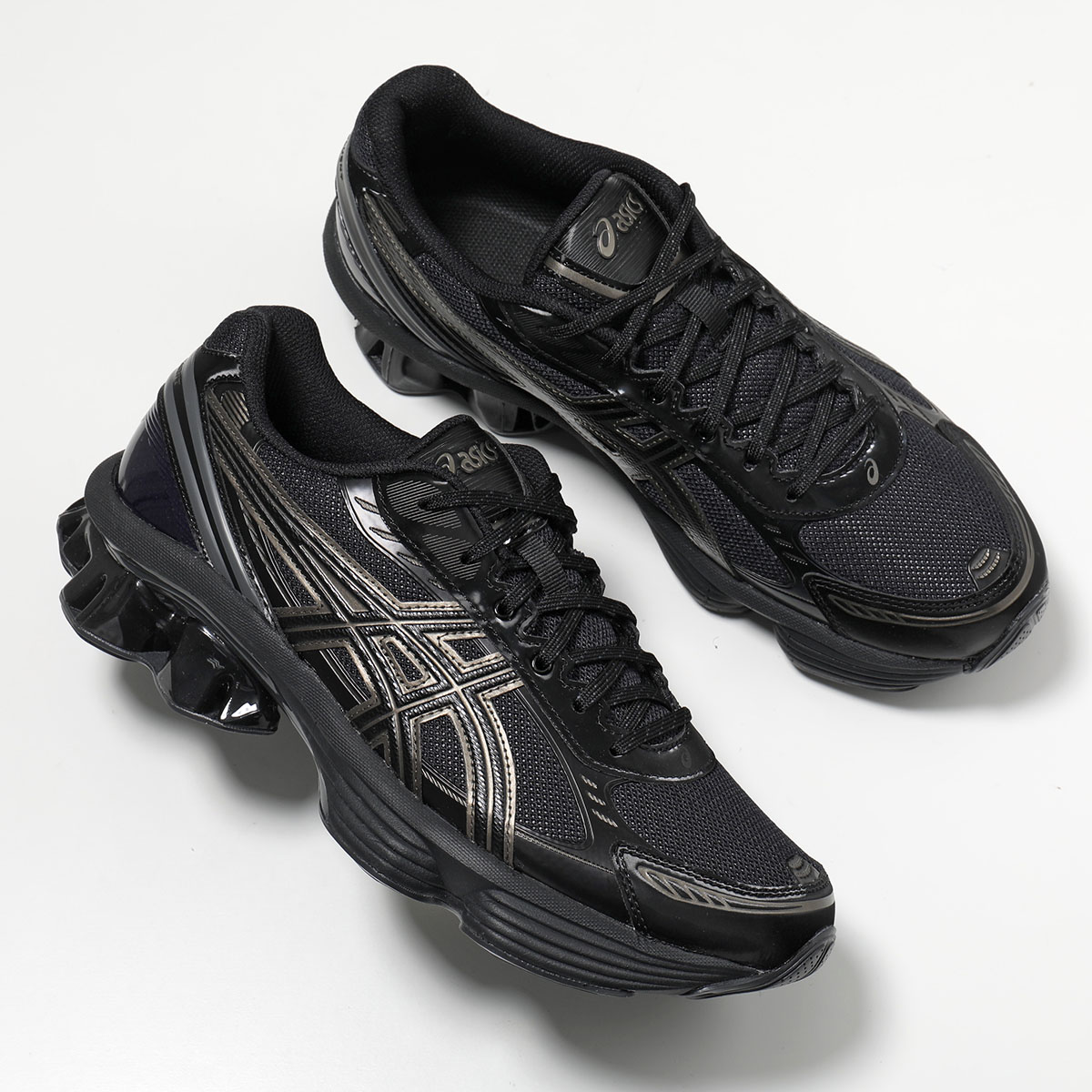 ASICS アシックス スニーカー GEL-KINETIC FLUENT ゲルキネティック フルーエント 1203A591-003 メンズ 厚底 3.5cm シューズ 靴 003/BLACK/GRAPHITE-GREYの画像