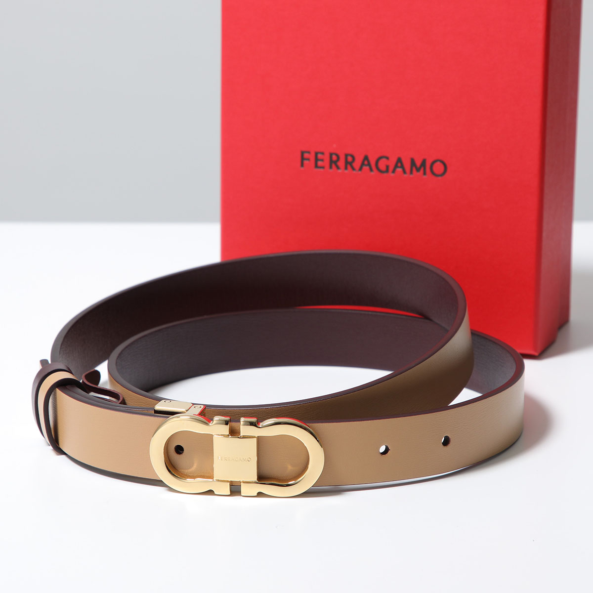 ぽてと【美品】Ferragamo ガンチーニレザー ベルト レディース FERRAGAMO（フェラガモ） 【並行輸入品】 レディース ベルト