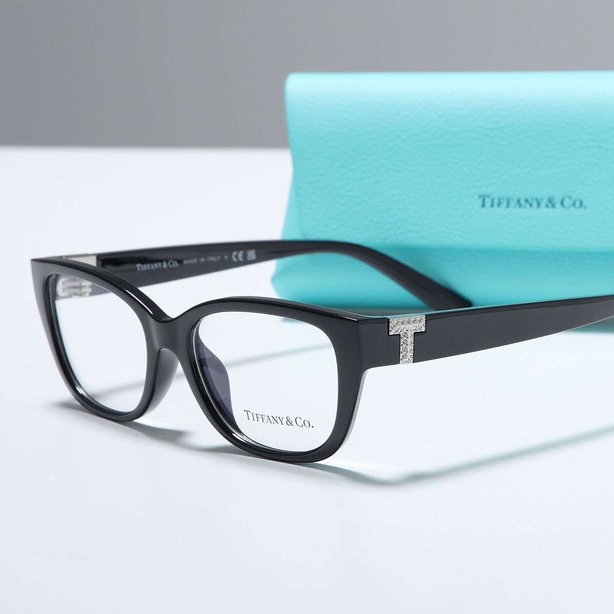 Tiffany&Co. ティファニー メガネ TF2254-B-U メンズ スクエア型 セルフレーム フルリム めがね 眼鏡 ラインストーン クリスタル アイウェア_1