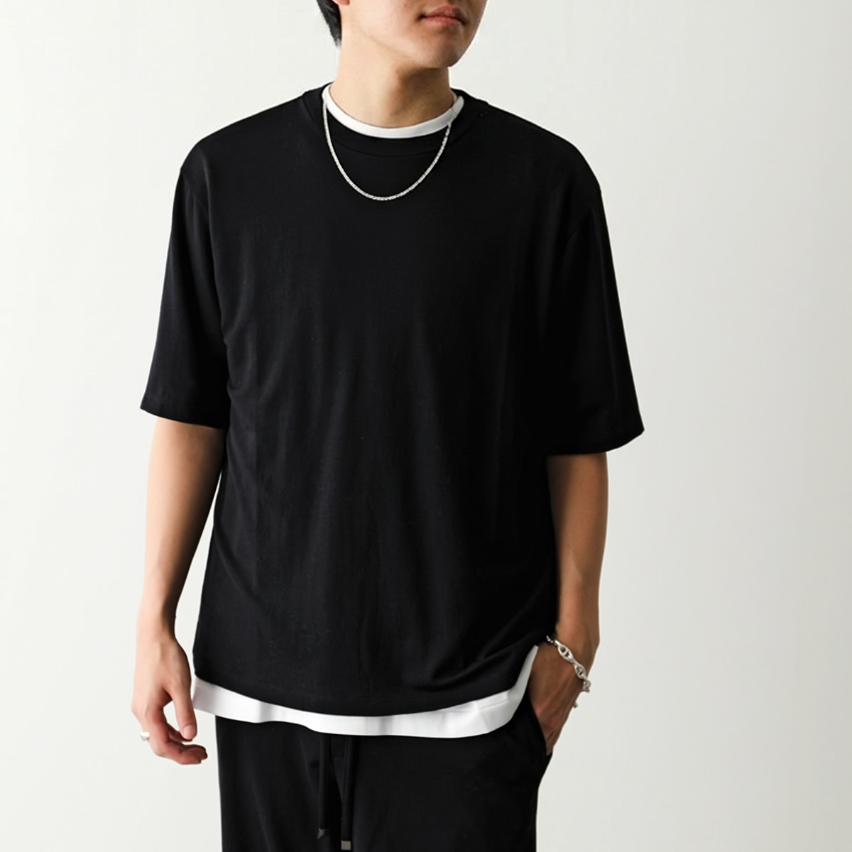 LIFiLL リフィル Tシャツ WOOLISH TEE ウーリッシュ LF046-07 メンズ 半袖 カットソー ピュアウール クルーネック 無地の画像