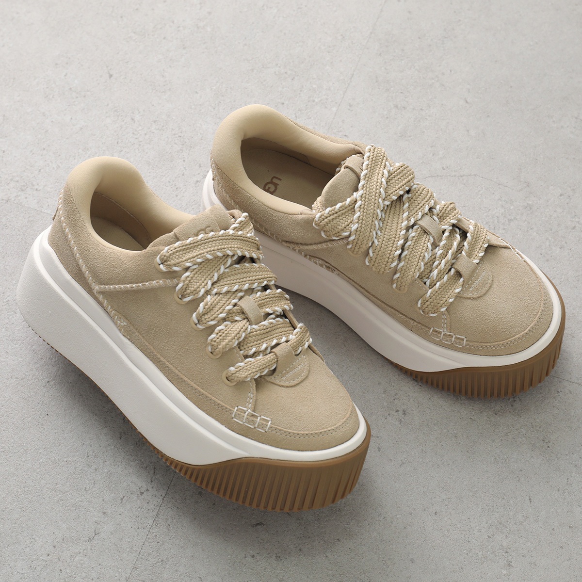 UGG アグ スニーカー スエード コンビ 厚底 プラットフォーム 24cm UGG（アグ） スニーカー EZ− Duzzit Suede Lace Up 1175120