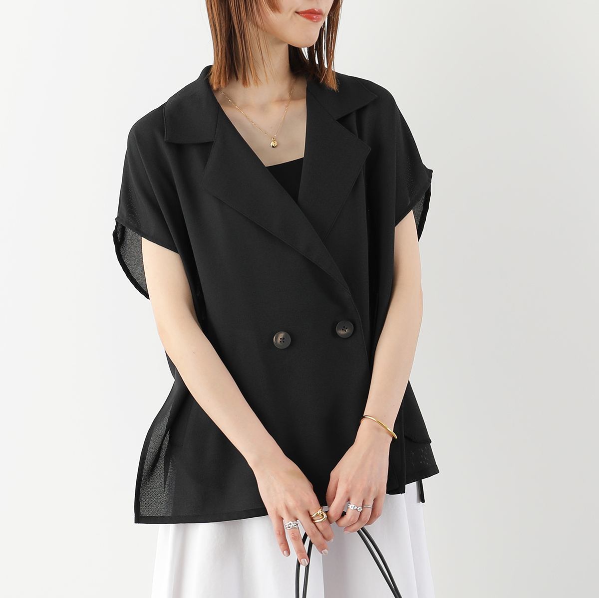 QTUME クチューム メッシュ ジレ 24042 レディース ジャケット