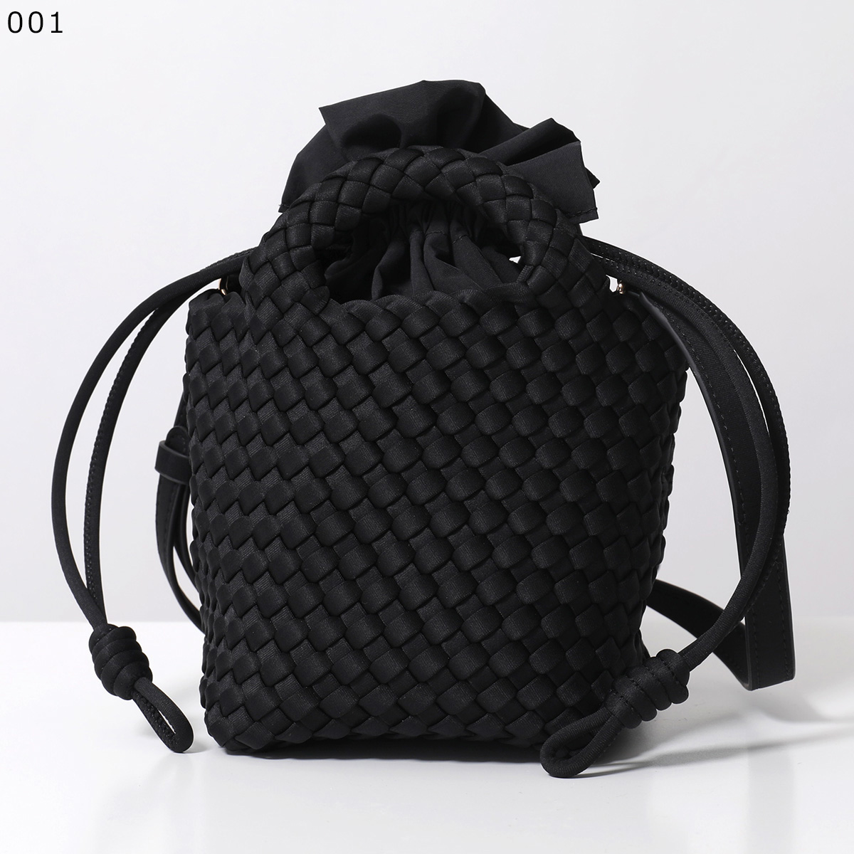 新品 ダストバッグ レザー編み込み 2wayショルダーバッグ ブラック 