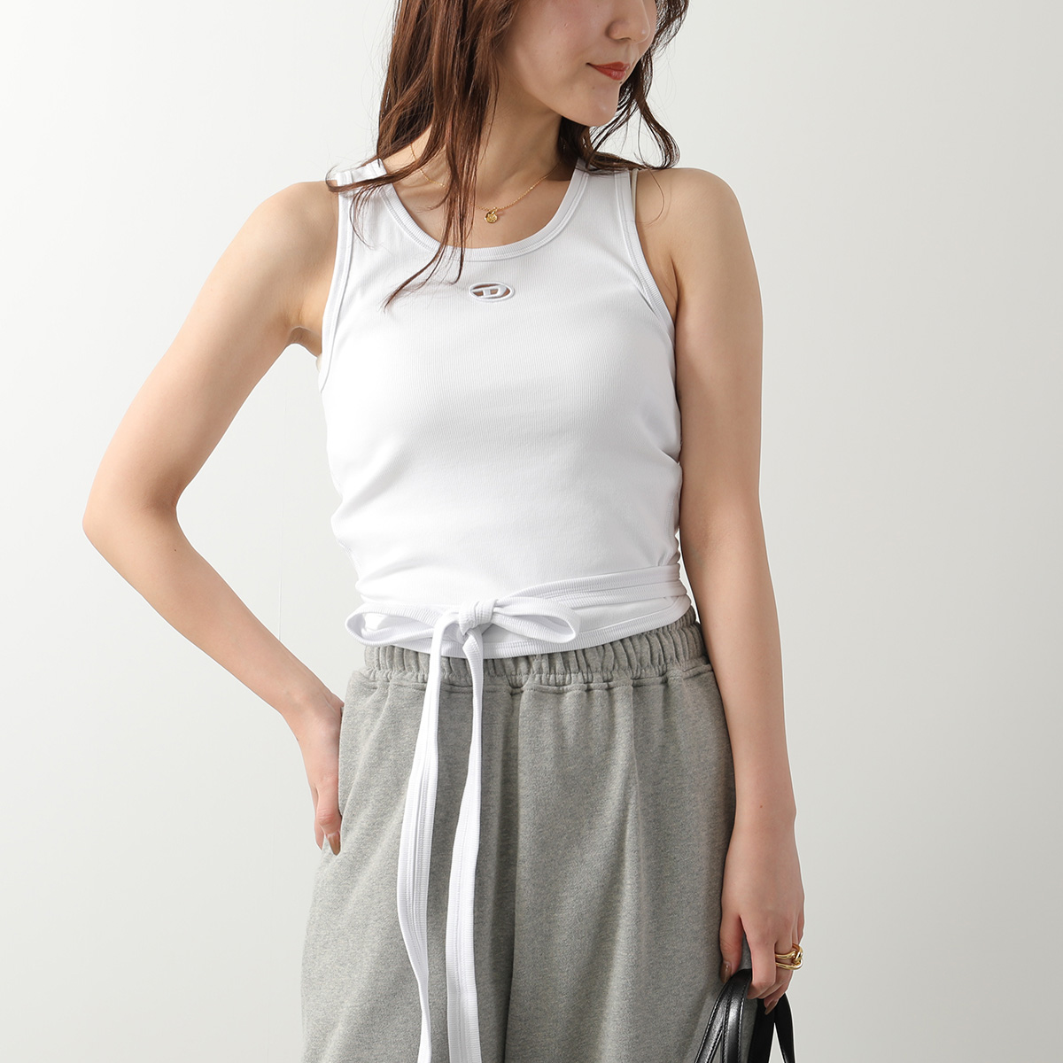 Diesel クロスストラップ タンクトップ S グレー 新品未使用 タグ付き 中古・古着通販】DIESEL (ディーゼル) タンクトップ グレー サイズ:S