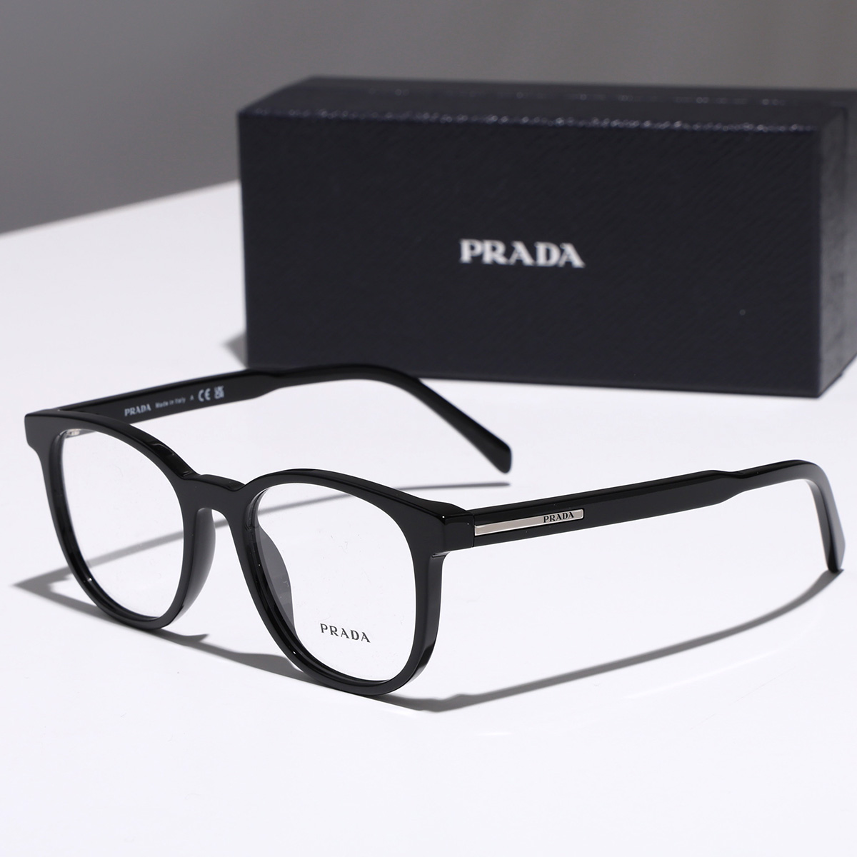 PRADA メガネフレーム フルリム チタン 日本製 PRADA（プラダ） メガネ VPR 12Y メンズ ボストン型 セルフレーム