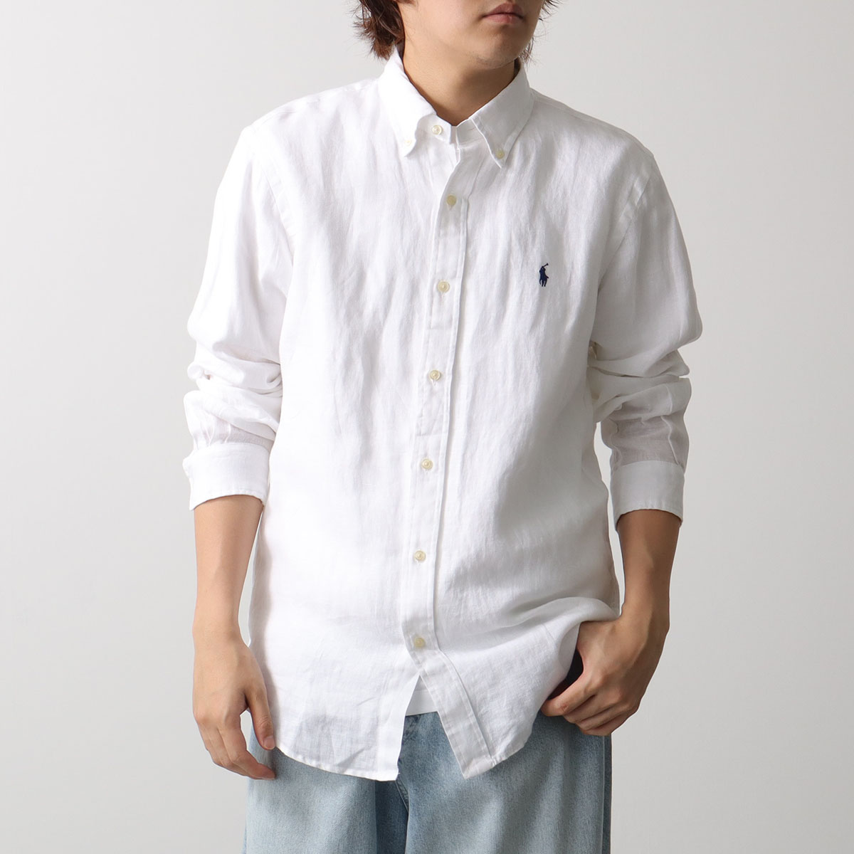 Polo Ralph Lauren ポロラルフローレン シャツ 710966294 メンズ クラシック フィット リネン 長袖 ポニー刺繍の画像
