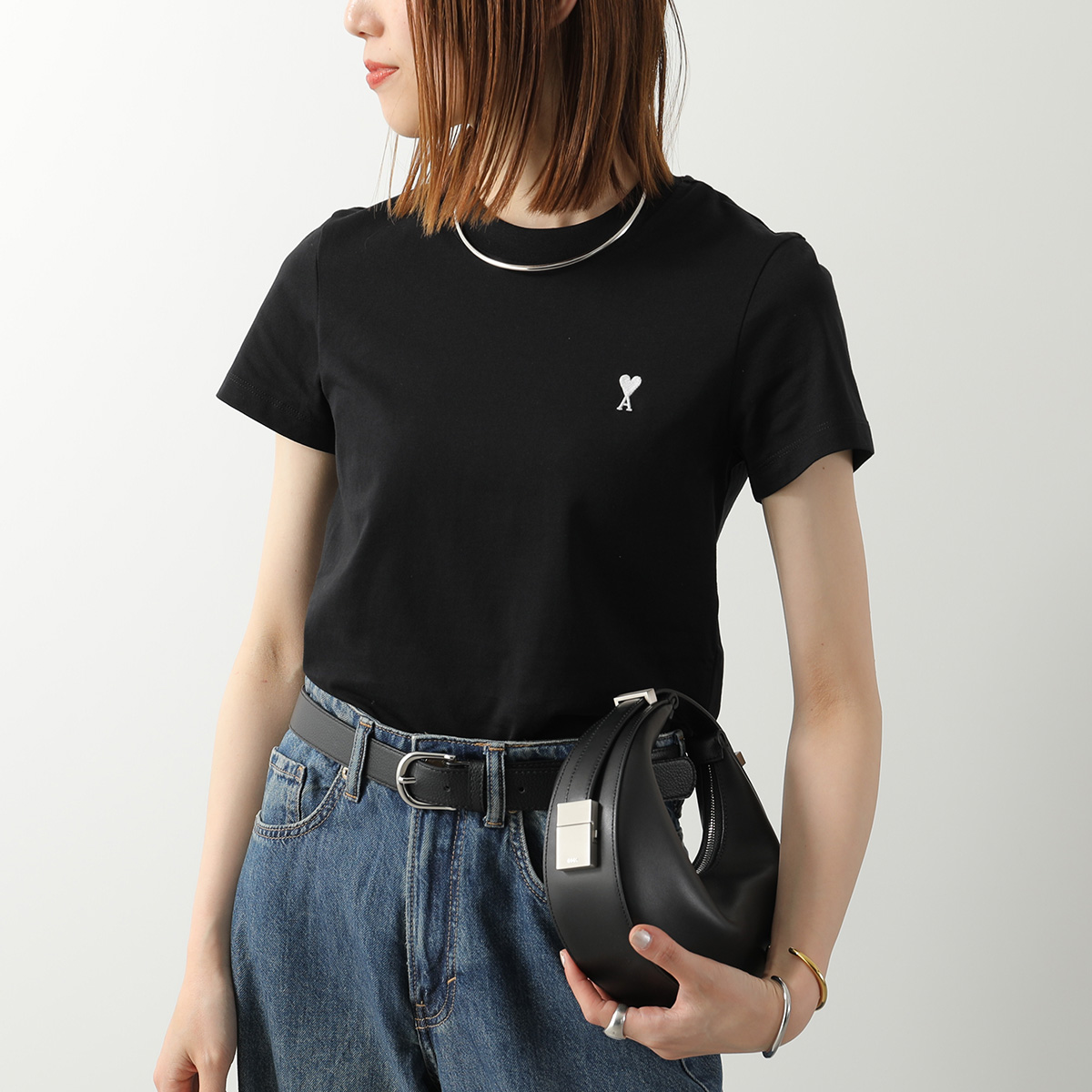 アミ アレクサンドル マテュッシ Tシャツ カットソー ハート エンボスロゴ AMI Alexandre Mattiussi 並行輸入品 アミ パリス Tシャツ 半袖 ユニ