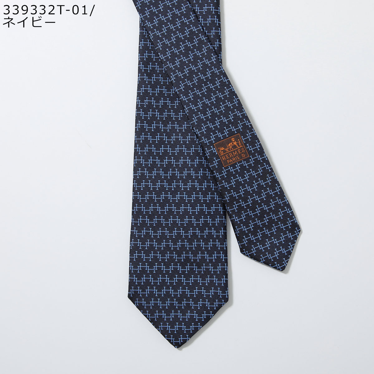 HERMES エルメス ネクタイ PEGASUS TIE メンズ フランス製 シルク H柄シルクツイルタイ ゼブラ ペガサス ジャガード ショッパー+ブランド箱付き ギフトの画像