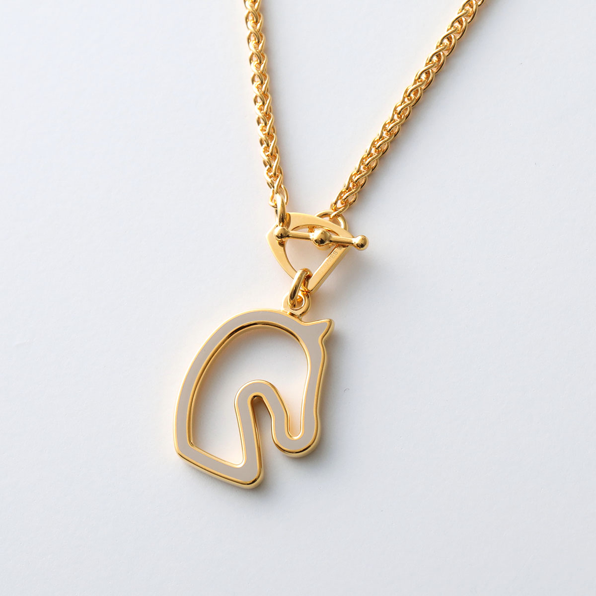 HERMES エルメス ネックレス トネール PM Tonnerre H100116F レディース メンズ ペンダント 馬モチーフ GD金具 アクセサリーの画像