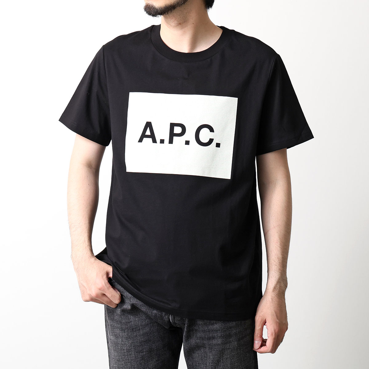 APC A.P.C. アーペーセー 半袖 Tシャツ COHBO H26530 メンズ カットソー コットン クルーネック ロゴT リラックスフィットの画像