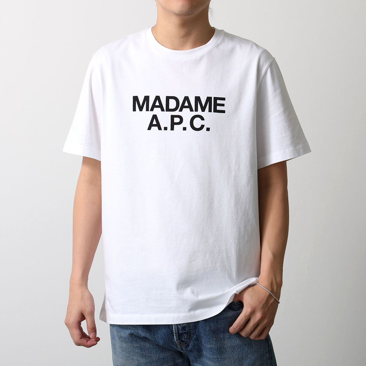 APC A.P.C. アーペーセー 半袖 Tシャツ COGYK M26462 メンズ カットソー クルーネック コットン ロゴ リブ AABの画像