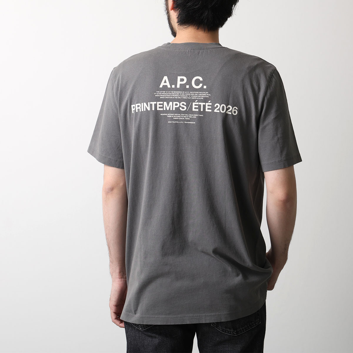APC A.P.C. アーペーセー 半袖 Tシャツ COHBS M26465 レディース カットソー コットン ロゴ バックプリント クルーネック ロゴT リブの画像