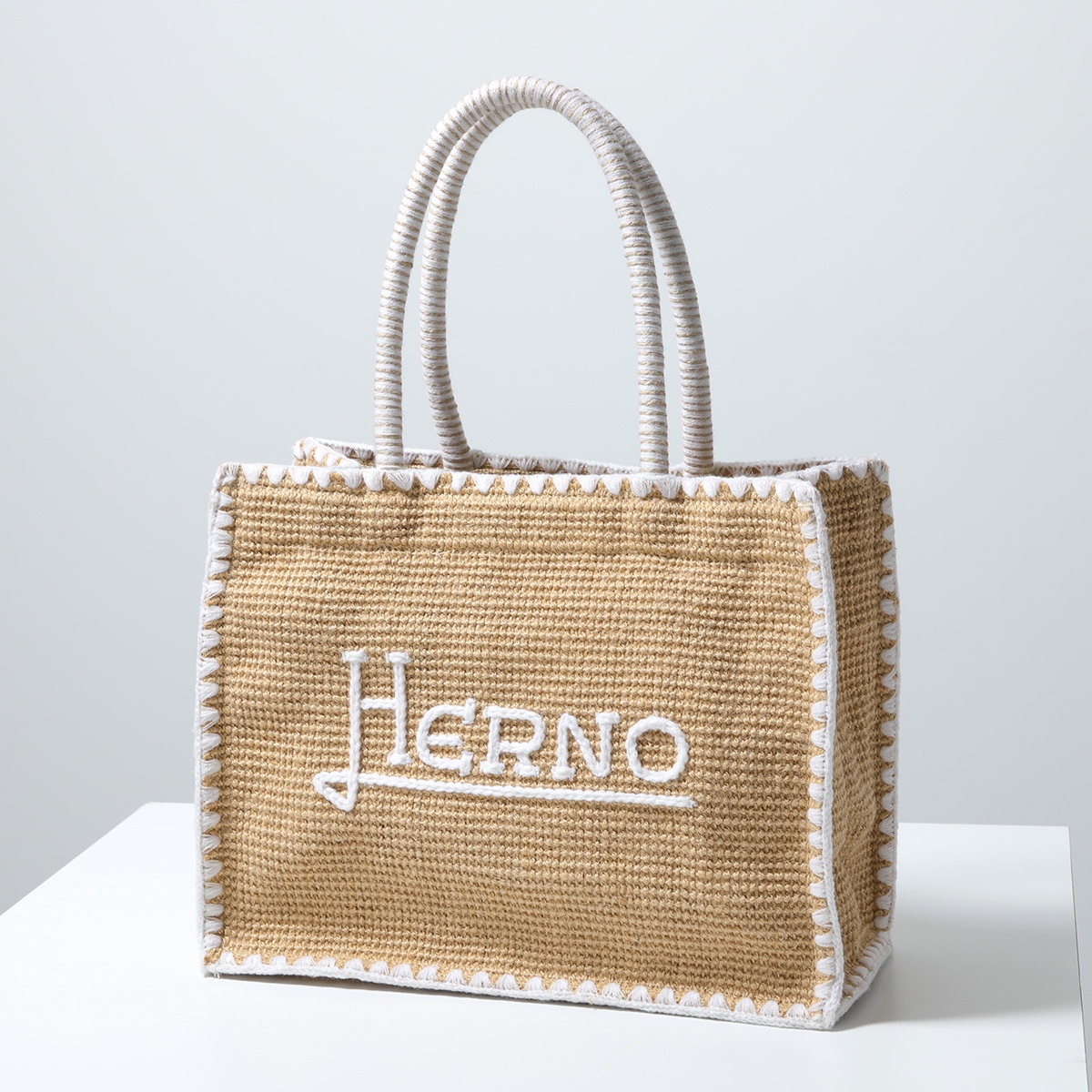 HERNO（ヘルノ） かごバッグ BAG00018D 90001 レディース ロゴ 刺繍