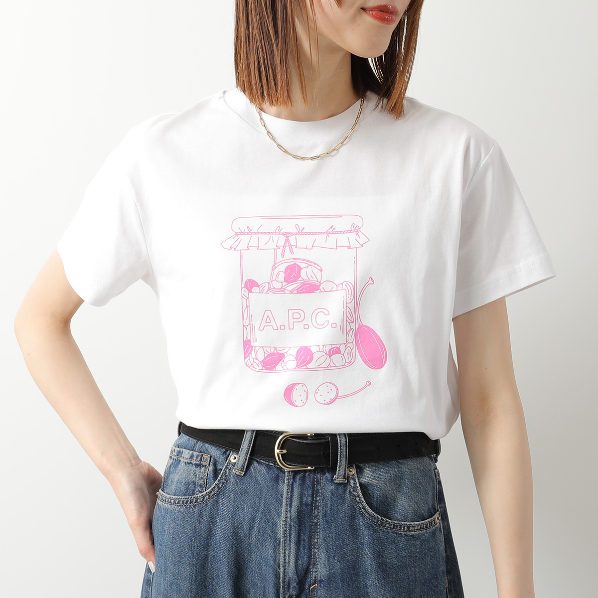 APC A.P.C. アーペーセー Tシャツ Capres ケッパー COHBM F26619 レディース 半袖 カットソー コットン クルーネック ロゴ AABの画像