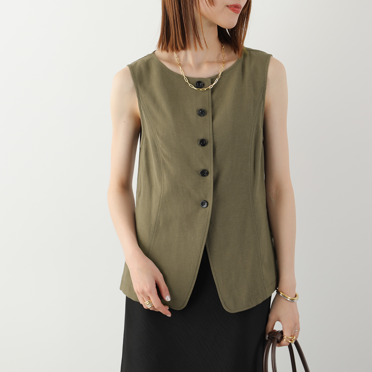 CHIGNON（シニヨン） ベスト 4262-302KK レディース リネンブレンド