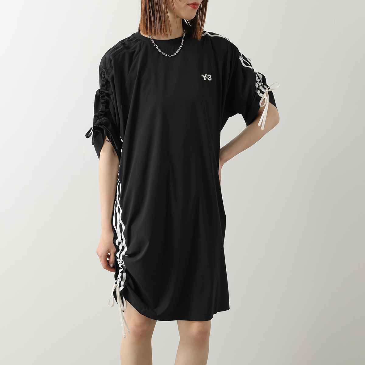 Y-3 ワイスリー ワンピース CINCH 3 STIPES OVERSIZED TEE DRESS