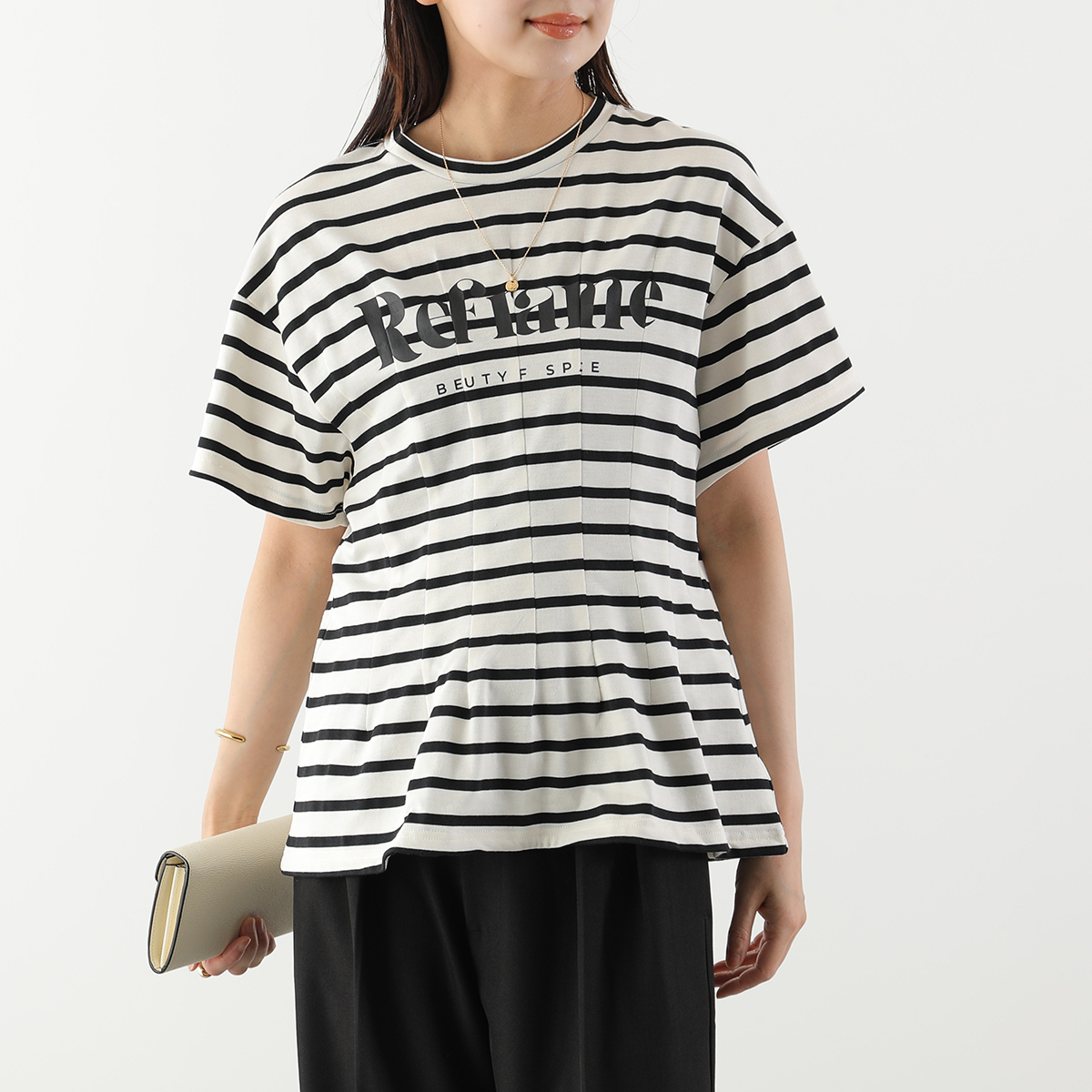 HERENCIA（ヘレンチア） Tシャツ H526114 レディース タックボーダー