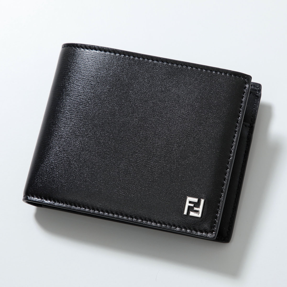 FENDI フェンディ 二つ折り財布 7M0001 AVV6 メンズ レザー FFロゴ スクエアFF 小銭入れあり ミニ財布の画像