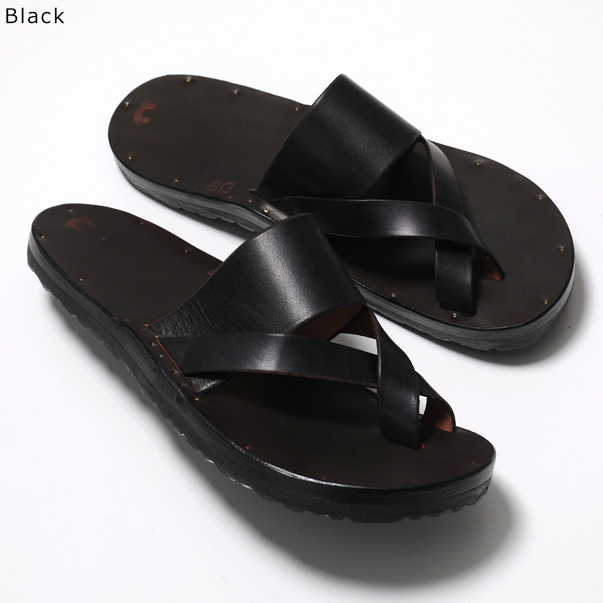 JUTTA NEUMANN ユッタニューマン トングサンダル FRANK フランク メンズ レザー クロスベルト BIRKENSTOCK SOLE フラット シューズ 靴の画像