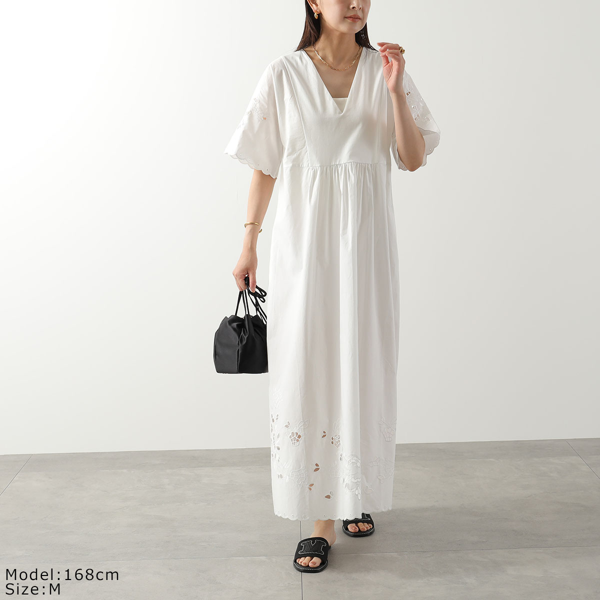 【ウィークエンド　マックスマーラ】ワンピース　プリント　バイカラー　手洗い　M MAXMARA WEEKEND LINE（マックスマーラウィークエンドライン） WEEKEND