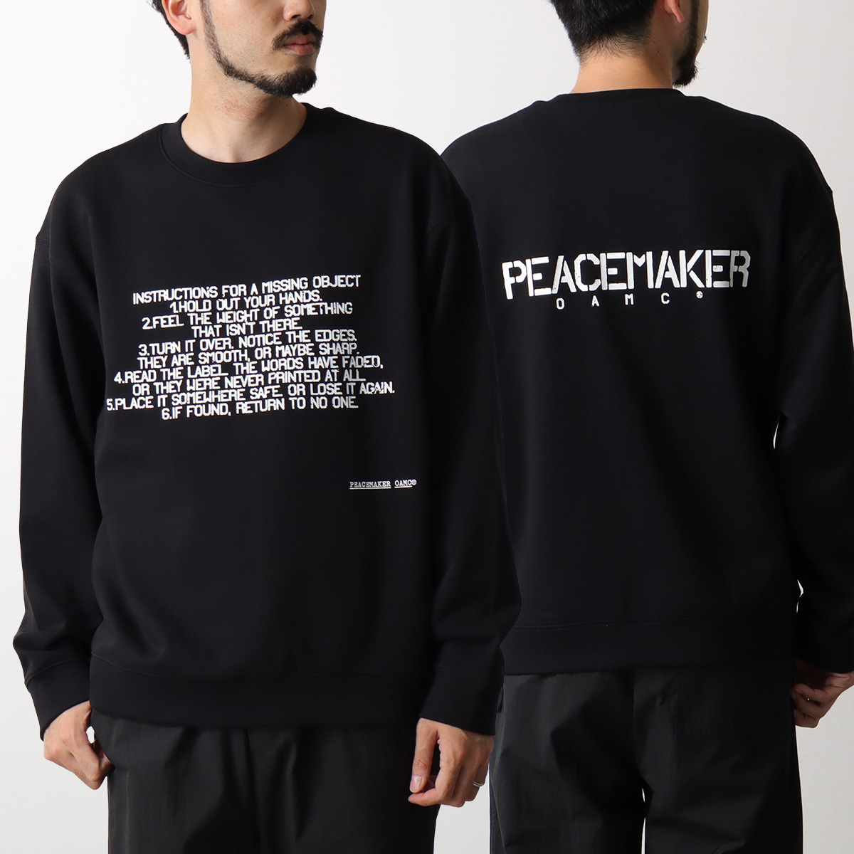 OAMC PEACEMAKER スウェット トレーナー グラフィックプリント OAMC Peacemaker オーエーエムシー ピースメイカー トレーナー