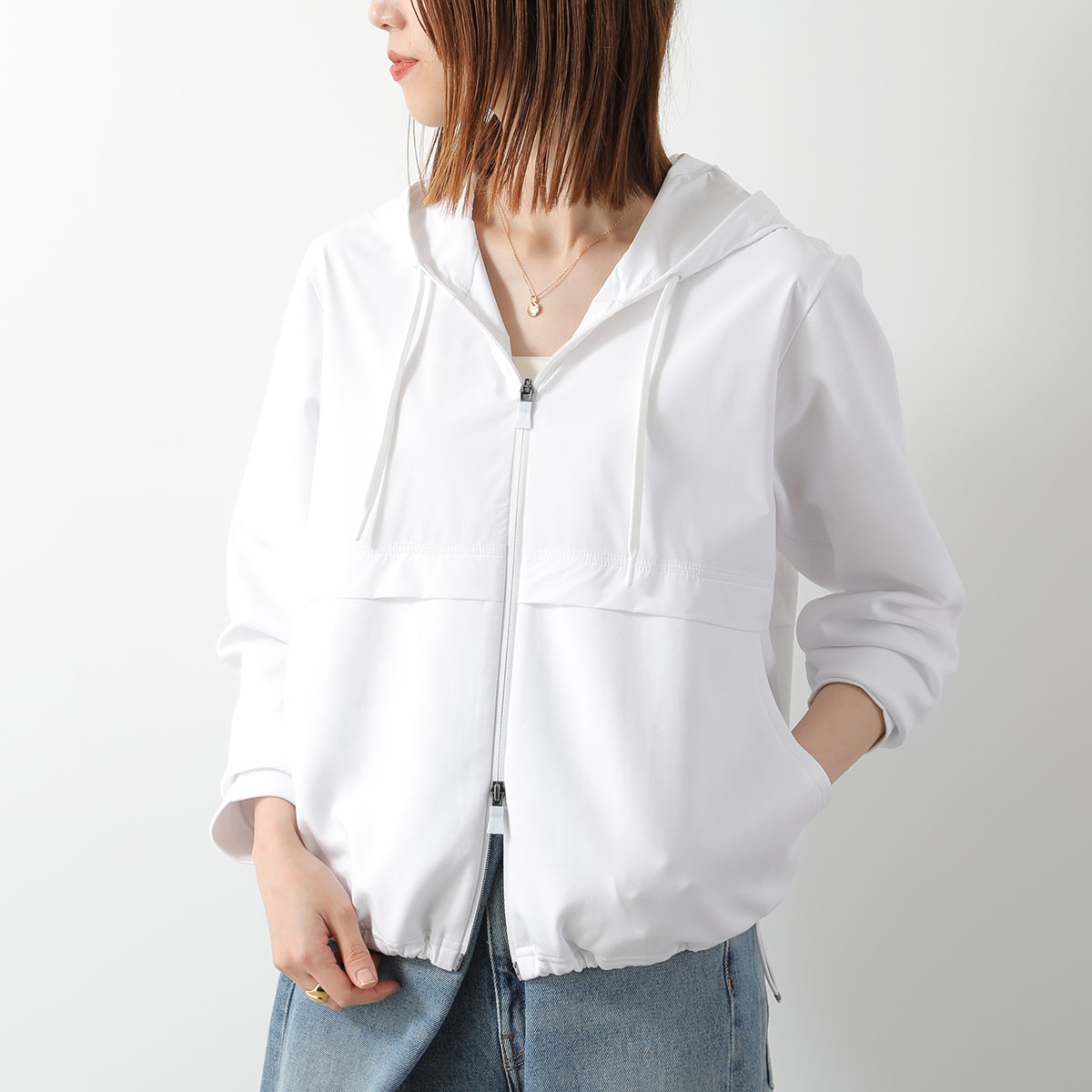 HERNO ヘルノ ジップアップパーカー JC000100D 56031 レディース ダブルフェイスインターロック＆ナイロンマエストロ パーカ JC000100D560319300の画像