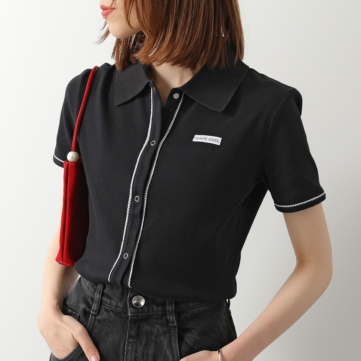 マリーンセル 正規品 MARINE SERRE（マリーンセル） マリーン セル ポロシャツ Cute 70's SS