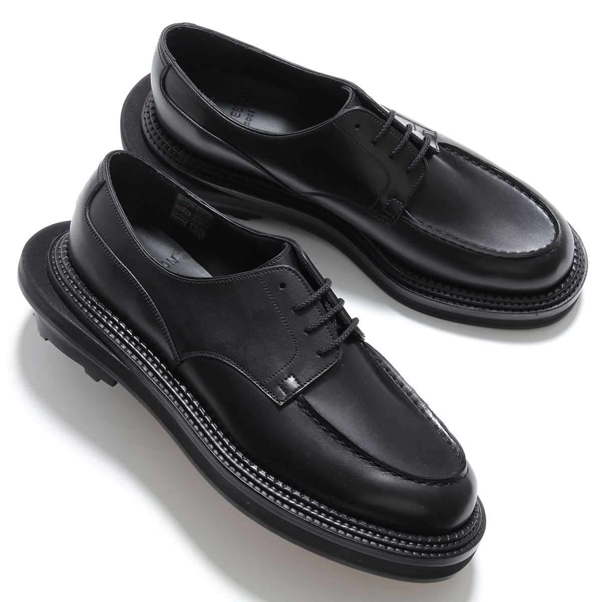 J.M.WESTON X SACAI ジェイエムウエストン サカイ レザーシューズ Derby Golf ＃641 ダービー ゴルフ 1531AVL1420D メンズ 革靴 BLACKの画像