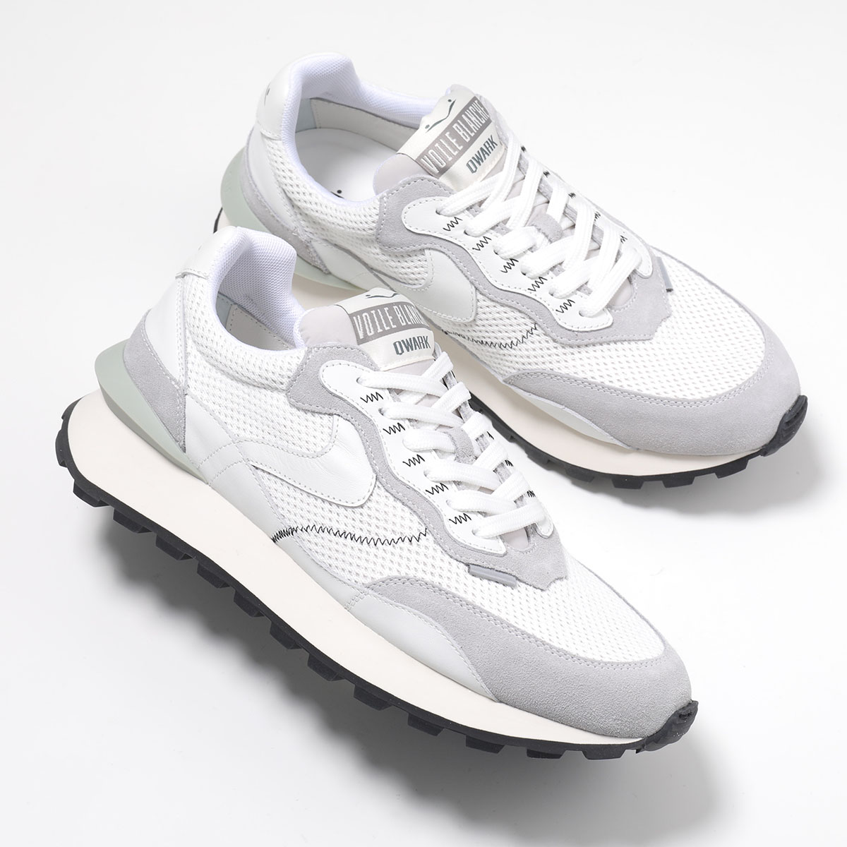 VOILE BLANCHE ボイルブランシェ スニーカー QWARK HYPE MAN 2018344 26 メンズ ローカット スウェード メッシュ 厚底 5cm 靴 4B09/SILKYGREY-OFFWHITEの画像