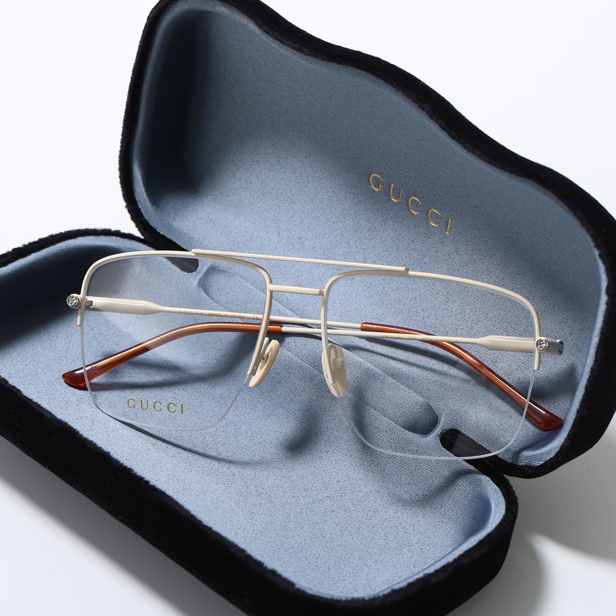 GUCCI（グッチ） メガネ GG1415O レディース ティアドロップ型 メタル 