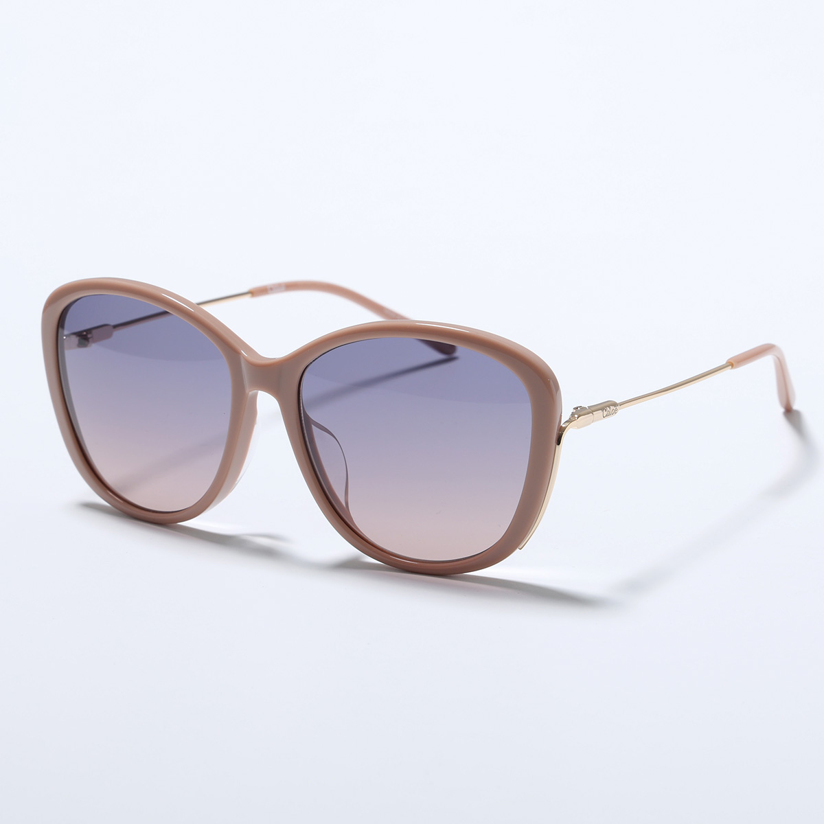 Chloe クロエ サングラス CH0175SK レディース キャットアイ型 セルフレーム コンビネーション アジアンフィット アイウェア 003/NUDE-GOLD-BLUEの画像