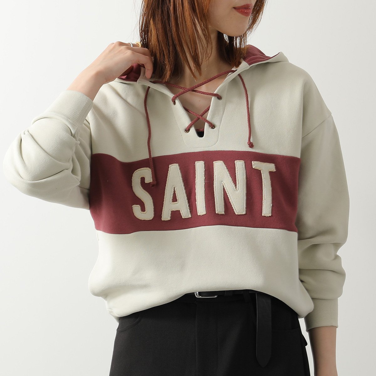 SAINT LAURENT レースアップパーカー SAINT LAURENT サンローラン フーディー HOODIE 697678 Y36VZ
