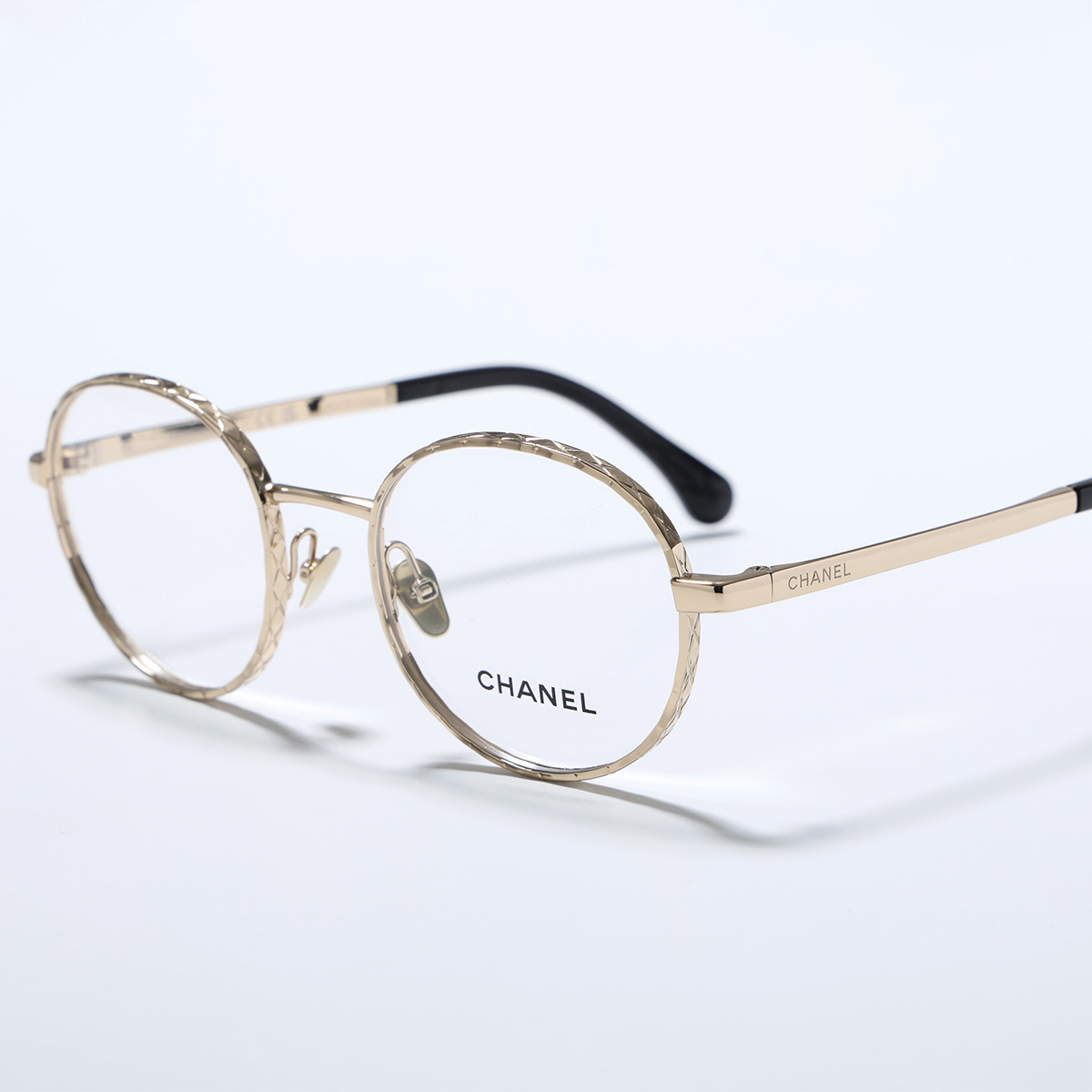 CHANEL シャネル メガネ 2225 レディース ボストン型 メタルフレーム 細フレーム フルリム クリングスタイプ ココマーク CCロゴ アイウェア C134/PALE-GOLDの画像