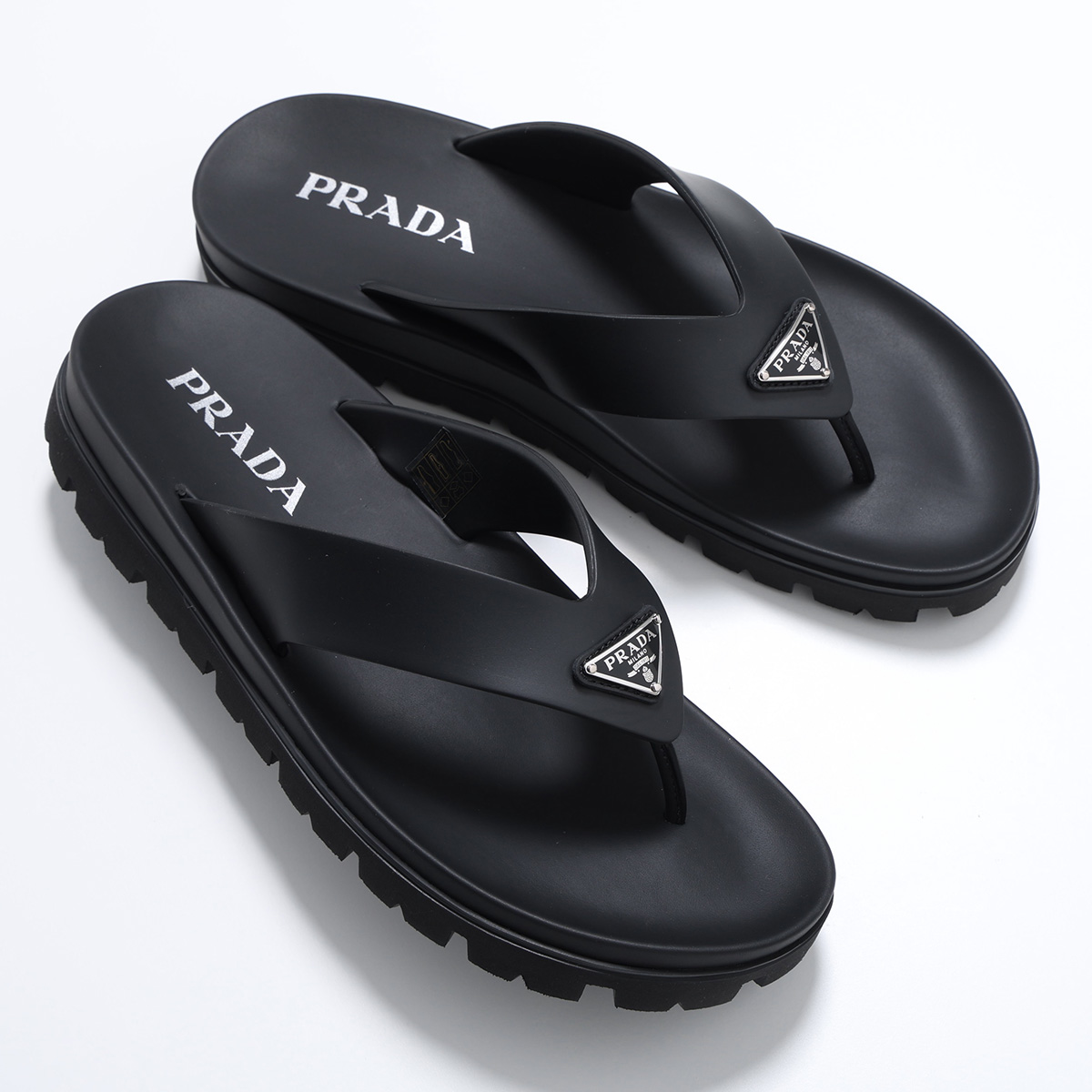 PRADA プラダ トングサンダル 2Y3130 3LKK メンズ ラバー トライアングルロゴ EVA ビーチサンダル シューズ 靴 F0002/NERO 2Y3130_3LKK_F0002_F_G001の画像