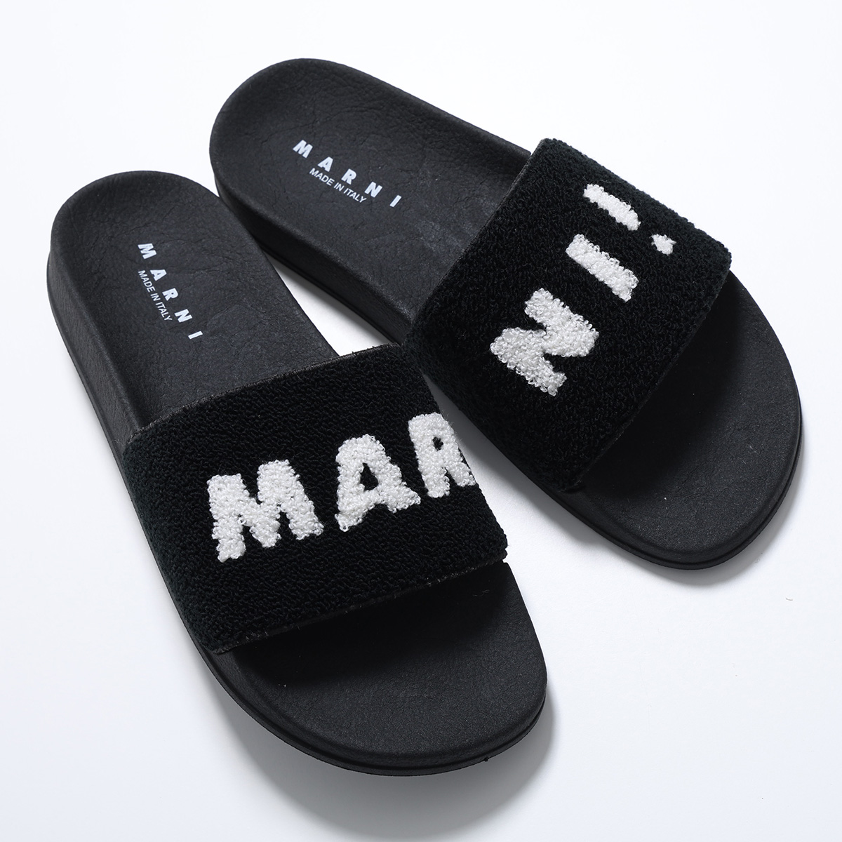 MARNI KIDS マルニ キッズ サンダル 82352 レディース ガールズ フラット ボア スライドサンダル イタリア製 ロゴ シューズ 靴の画像