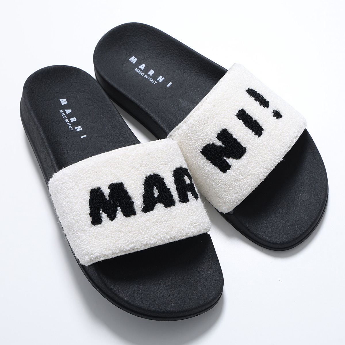MARNI KIDS マルニ キッズ サンダル 82352 レディース ガールズ フラット ボア スライドサンダル イタリア製 ロゴ シューズ 靴の画像
