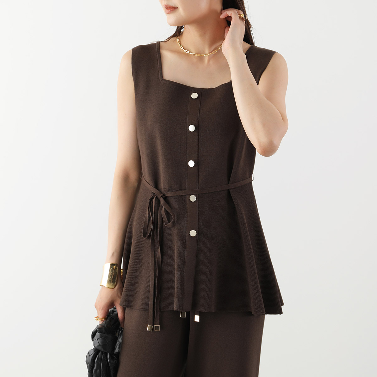 トップス Susan sale Torrazzo Donna（トラッゾドンナ） ニットブラウス Square Neck Knit