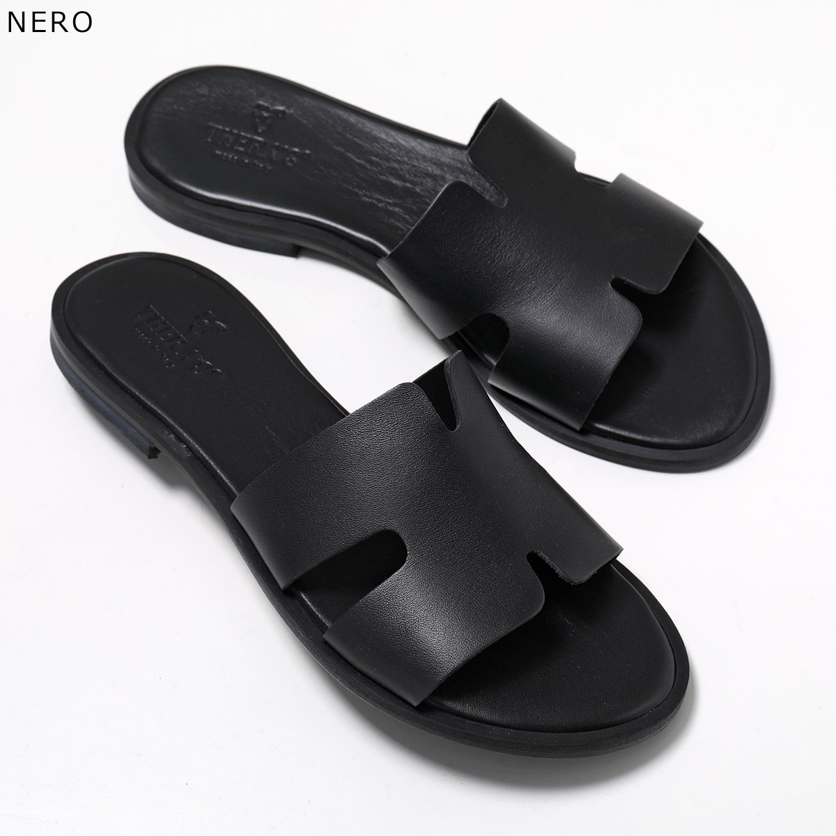 専用です★NEOUS ブラック フラットサンダル 35♡未使用 THERA'S セラス フラットサンダル 01 レディース レザー シューズ 靴