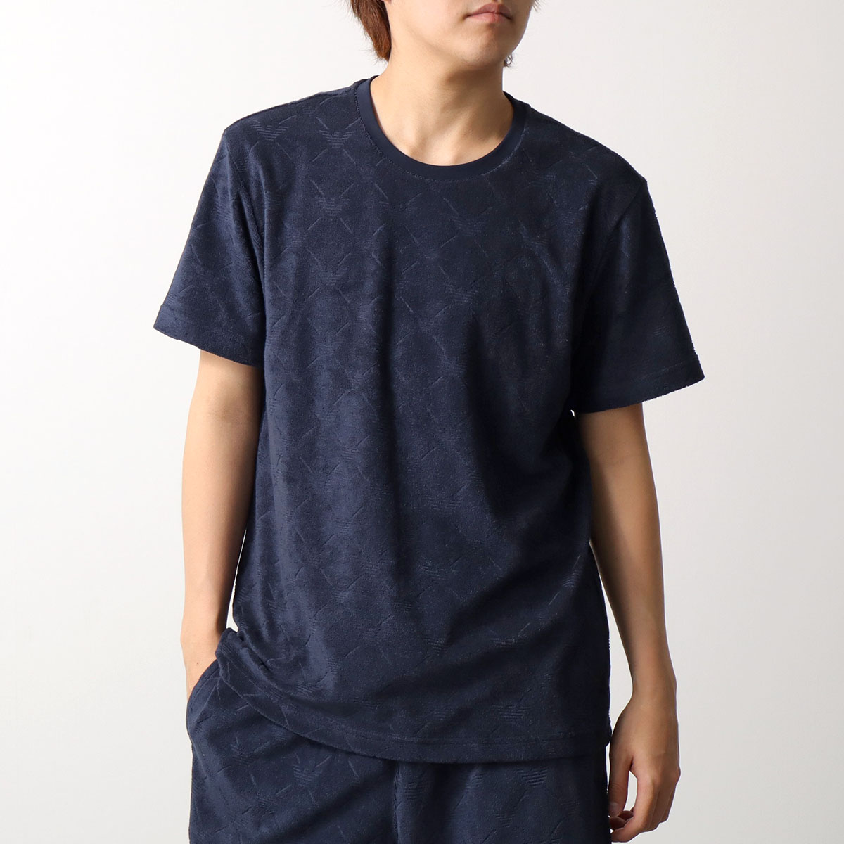 エンポリオアルマーニ ニット 半袖 ストライプ ネイビー XL 大きいサイズ EMPORIO ARMANI エンポリオアルマーニ Tシャツ EM000692 AF20449