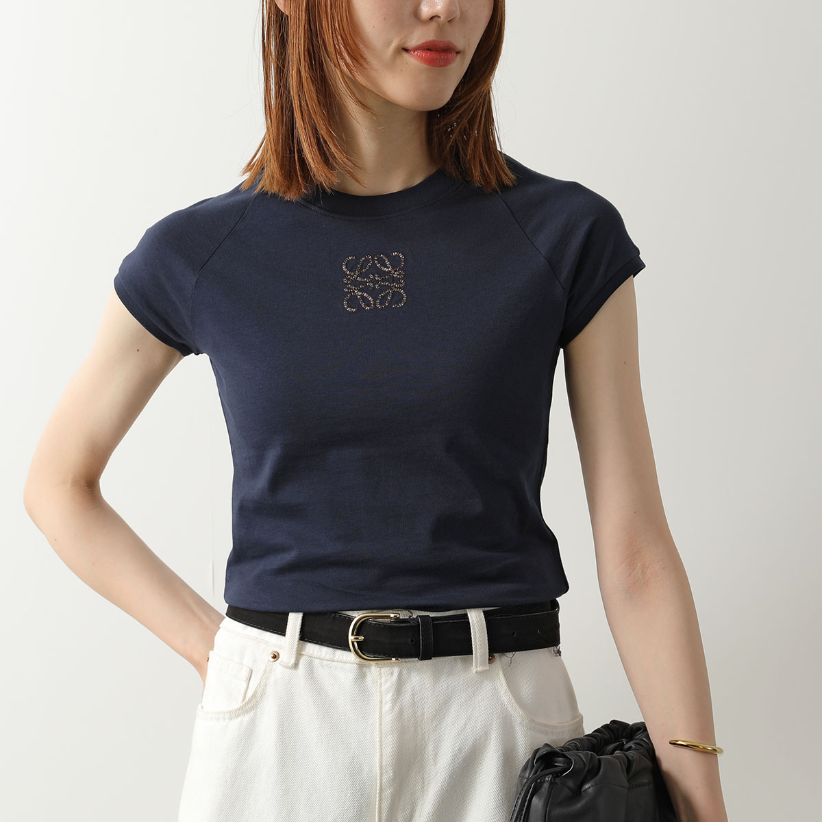 LOEWE ロエベ Ｔシャツ S616Y22X90 レディース 半袖 カットソー アナグラム刺繍 コットン クルーネックの画像
