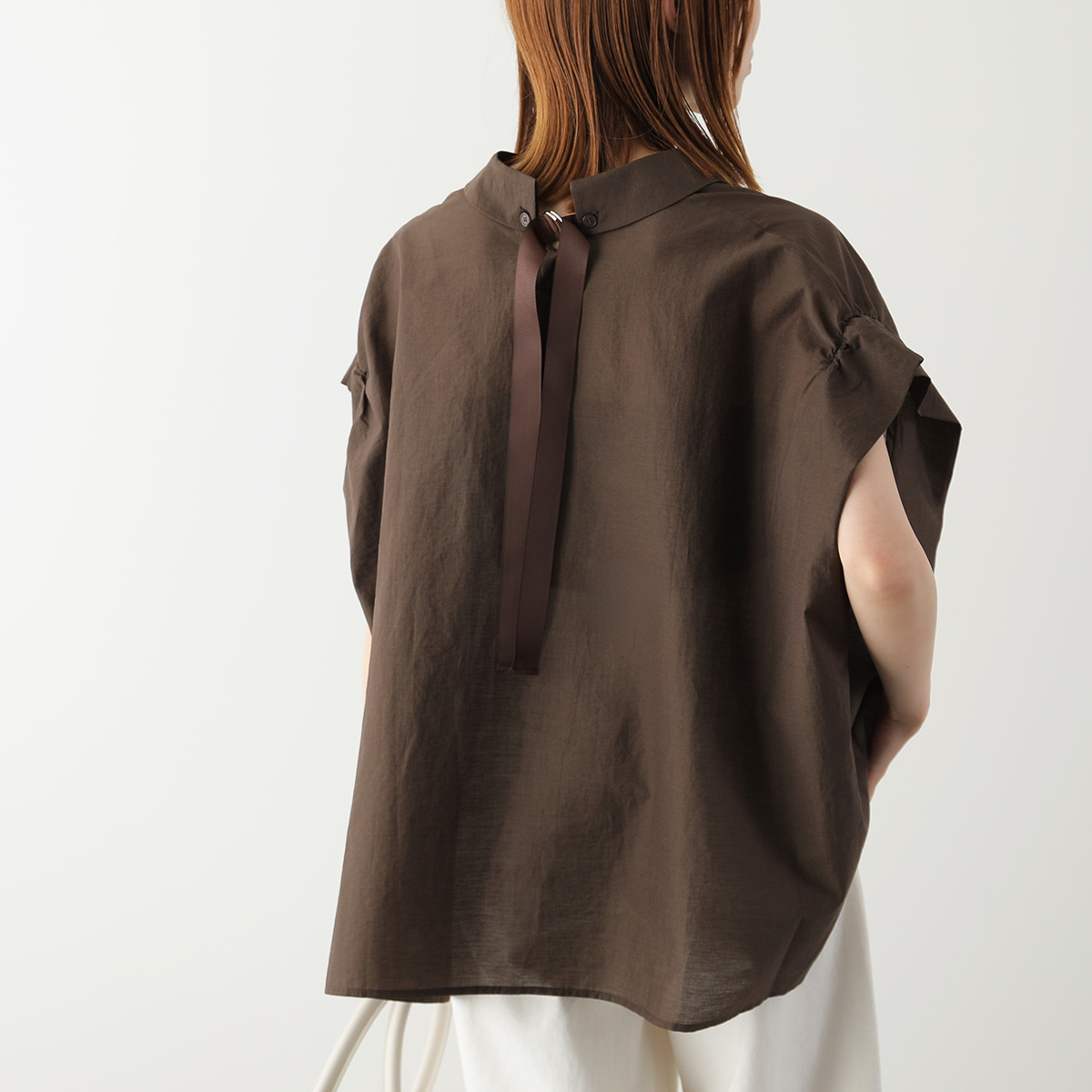HERENCIA ヘレンチア ブラウス Back ribbon blouse HERENCIA（ヘレンチア） ブラウス Sheer Back Ribbon Blouse H425153