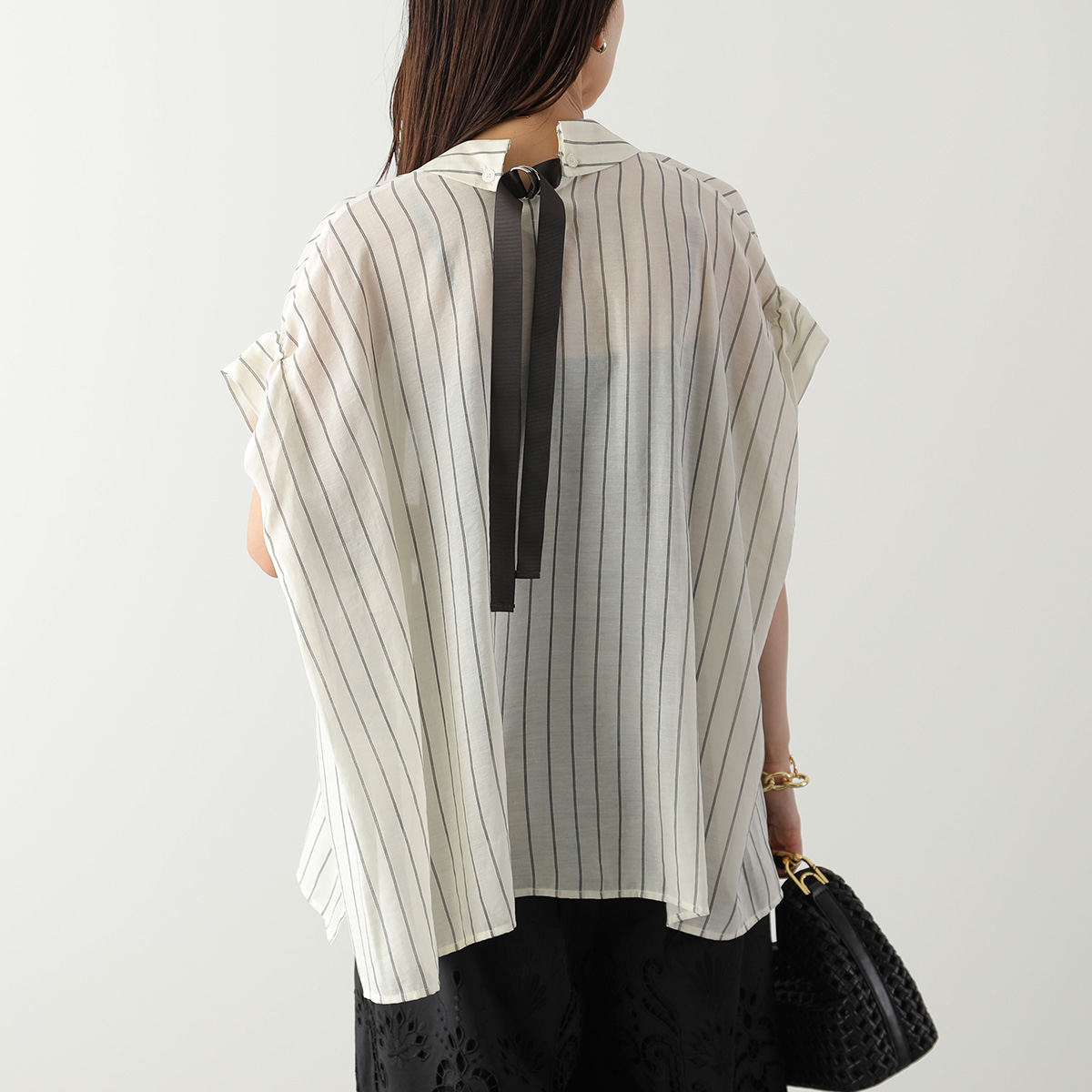HERENCIA（ヘレンチア） ブラウス Sheer Back Ribbon Blouse H425153