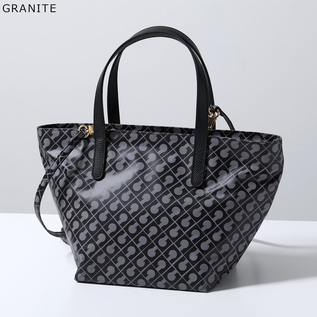 美品　ゲラルディーニ　ハンドバッグ　黒　ストラップ　保存袋付き GHERARDINI（ゲラルディーニ） ショルダーバッグ SOFTY SMALL ソフティ